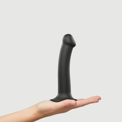 Strap On Me - Semi-Realistic Dual Density Bendable Dildo Black - M